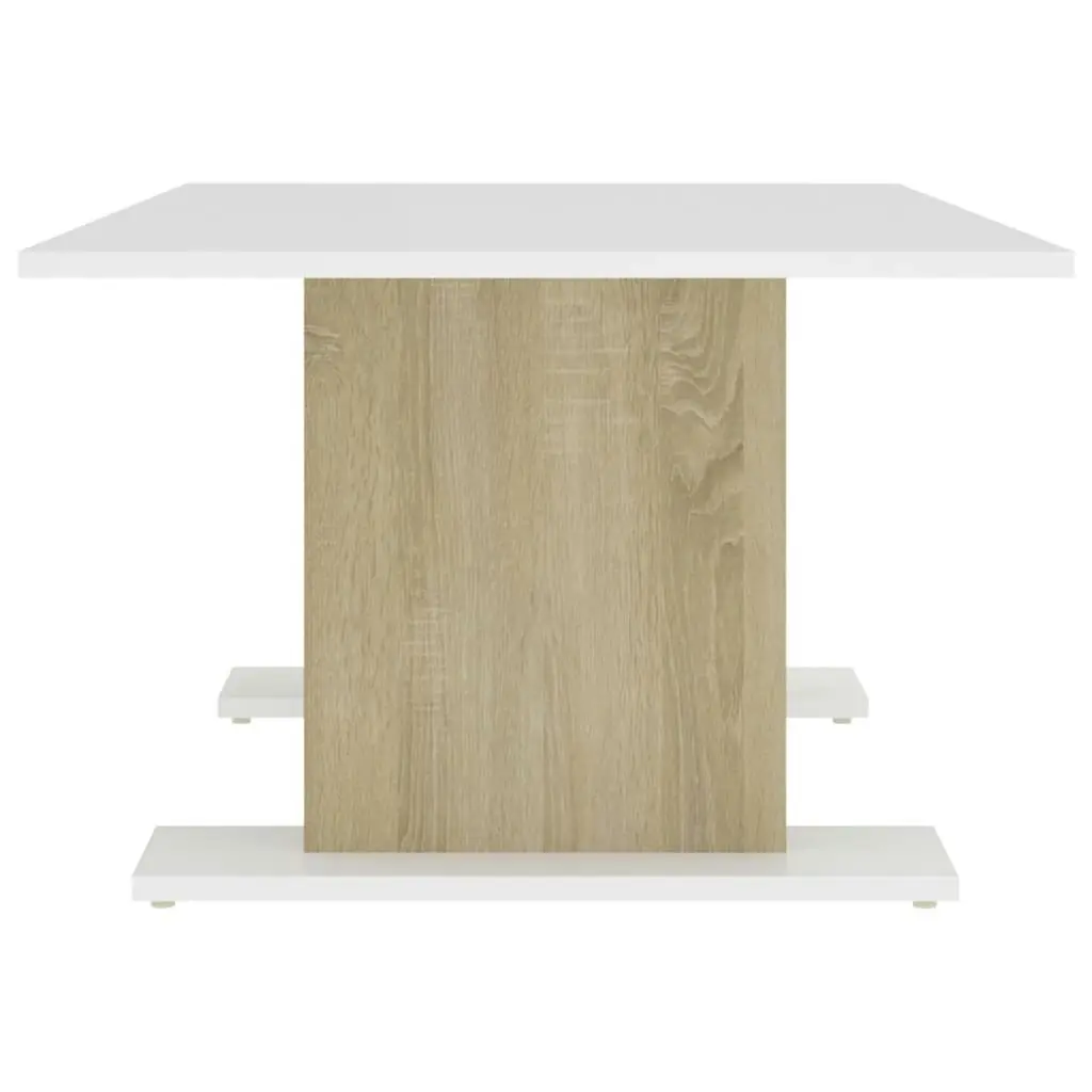 Coffee Table White and Sonoma Oak 103.5x60x40 cm Engineered Wood 806845