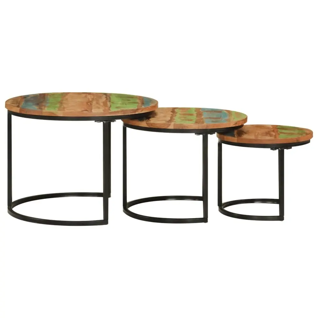 Nesting Tables 3 pcs Solid Wood Reclaimed 353902