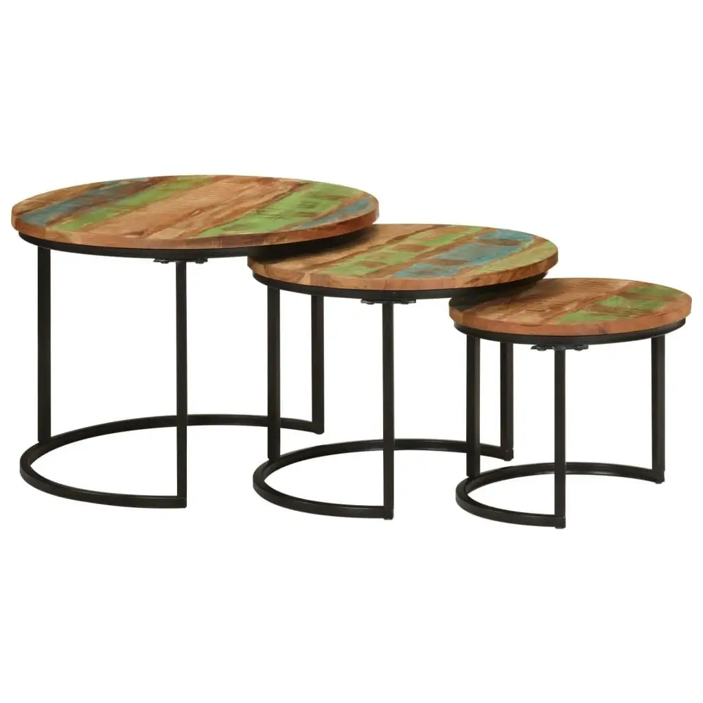 Nesting Tables 3 pcs Solid Wood Reclaimed 353902