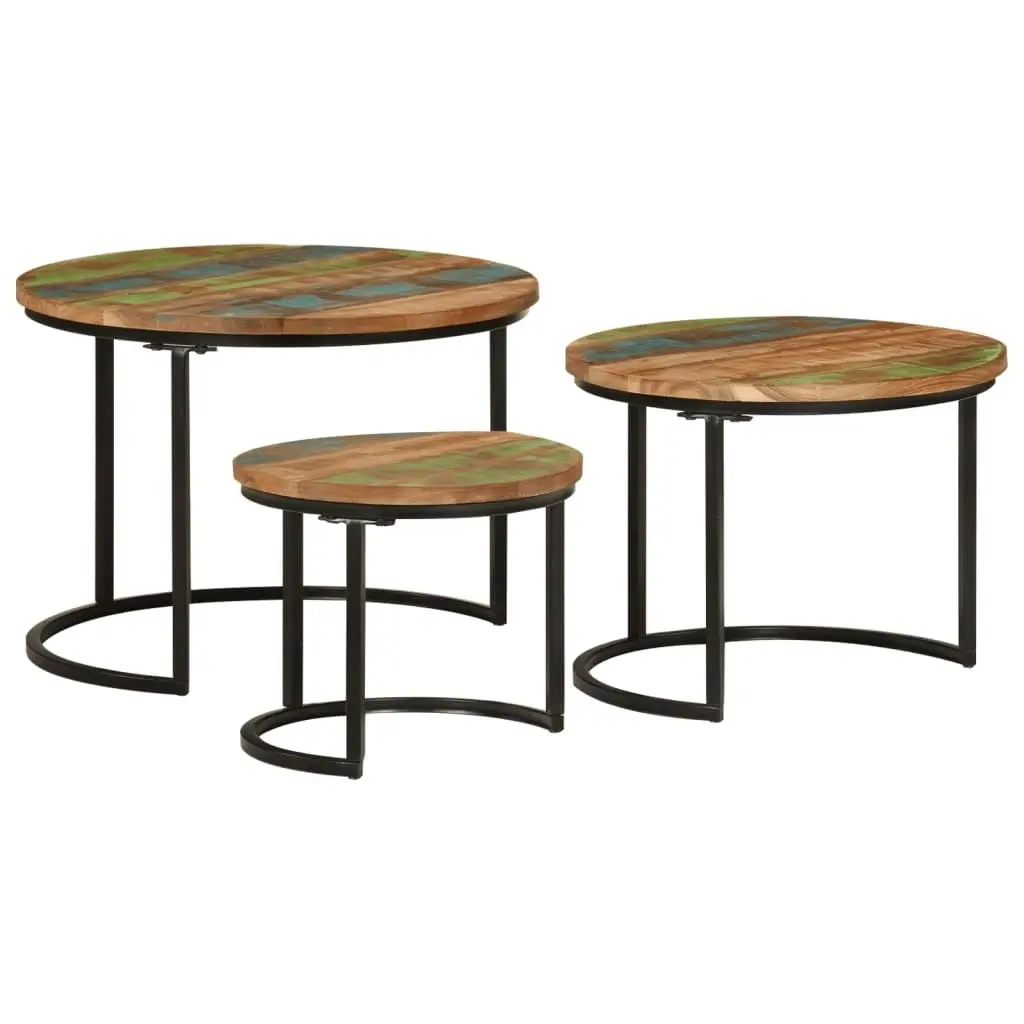 Nesting Tables 3 pcs Solid Wood Reclaimed 353902