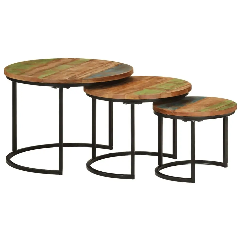 Nesting Tables 3 pcs Solid Wood Reclaimed 353902