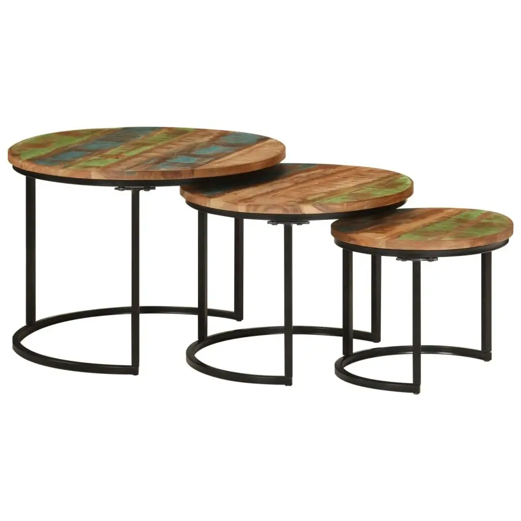 Nesting Tables 3 pcs Solid Wood Reclaimed 353902