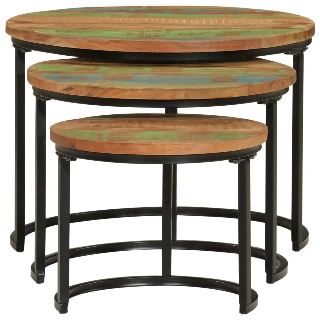 Nesting Tables 3 pcs Solid Wood Reclaimed 353902