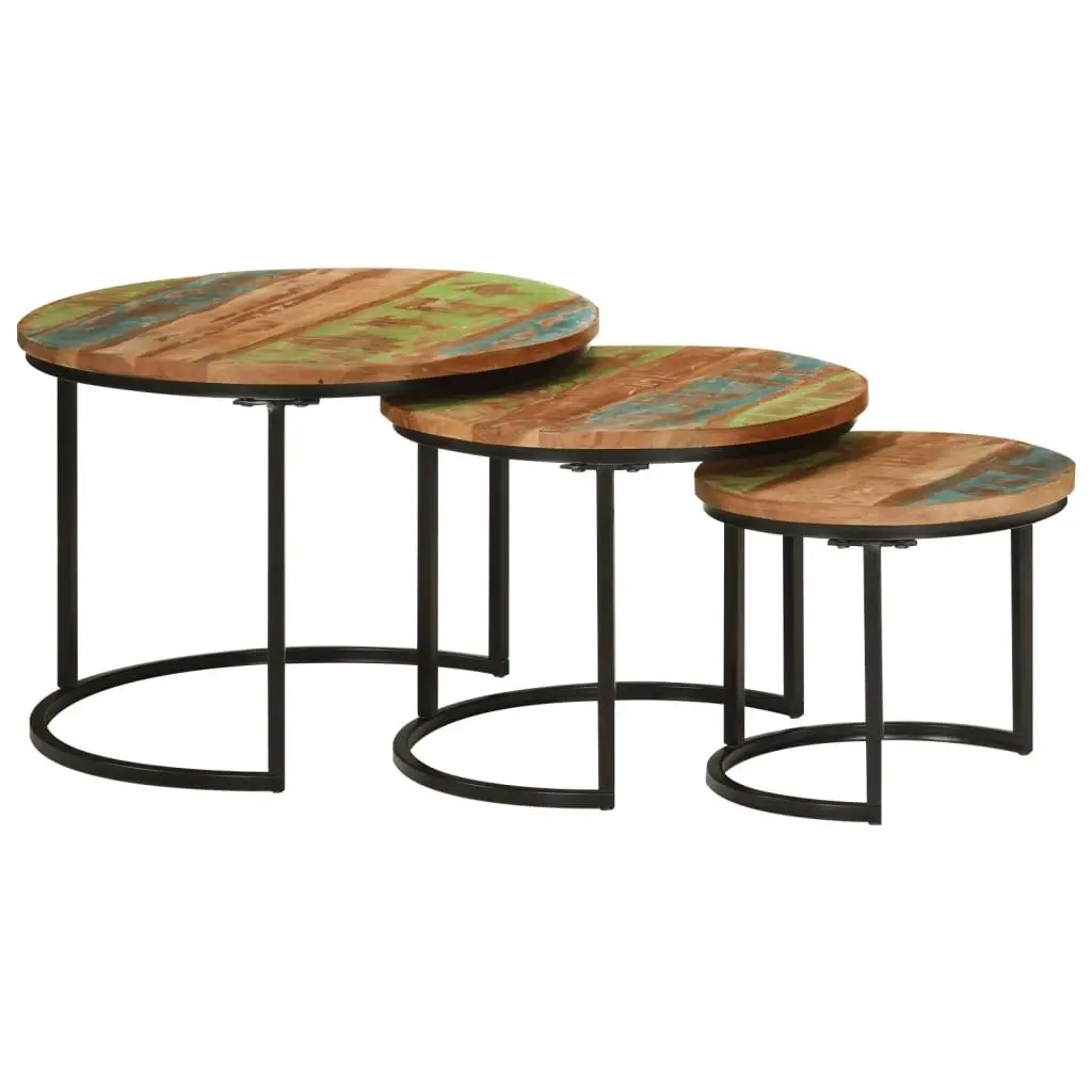 Nesting Tables 3 pcs Solid Wood Reclaimed 353902