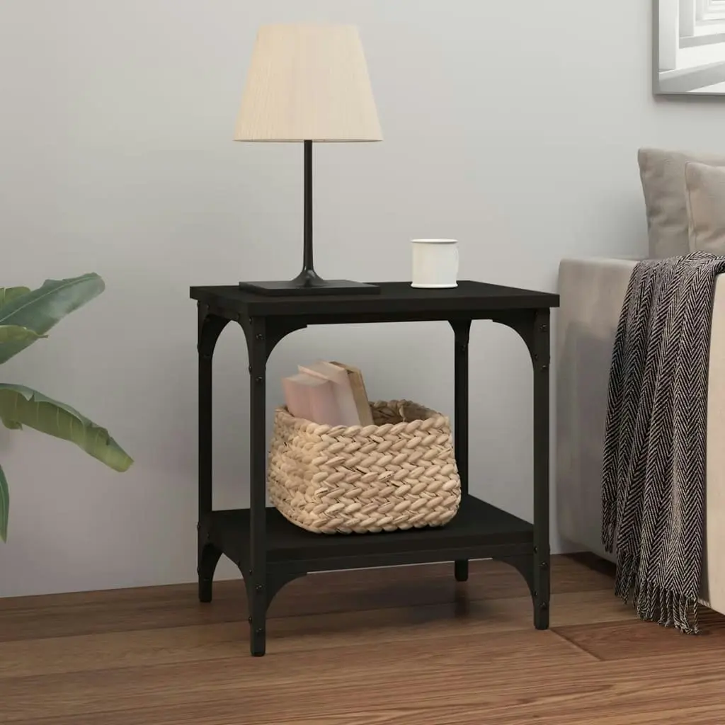 Side Table Black 40x30x42 cm Engineered Wood 823277