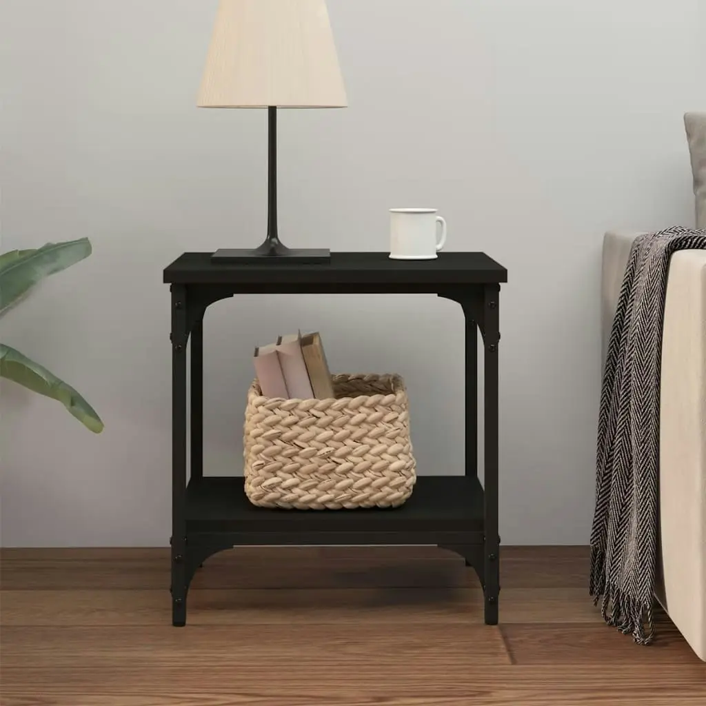 Side Table Black 40x30x42 cm Engineered Wood 823277