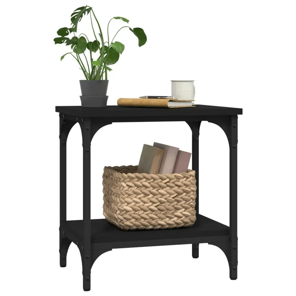 Side Table Black 40x30x42 cm Engineered Wood 823277