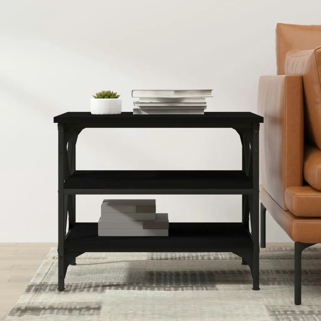 Side Table Black 55x38x45 cm Engineered Wood 823332