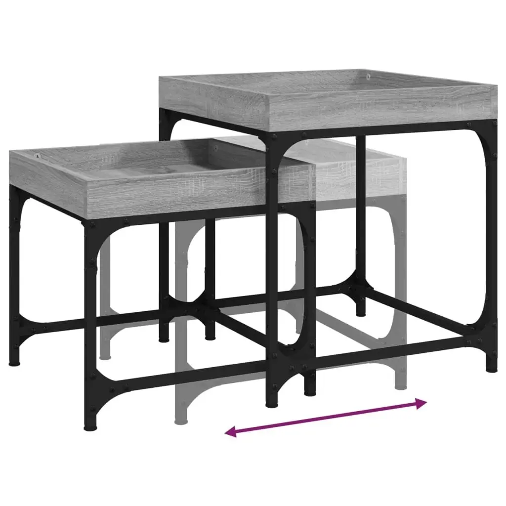 Side Tables 2 pcs Grey Sonoma Engineered Wood 823285