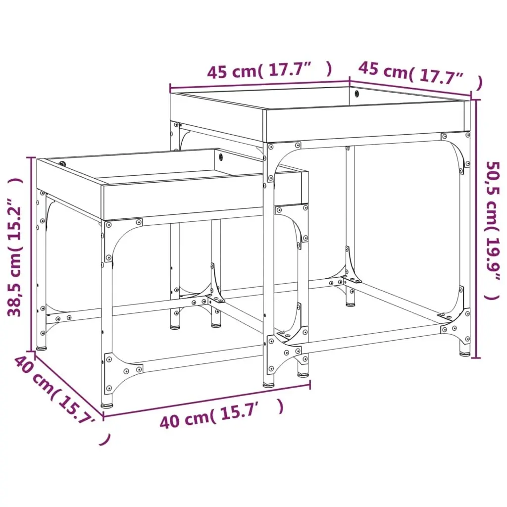 Side Tables 2 pcs Grey Sonoma Engineered Wood 823285