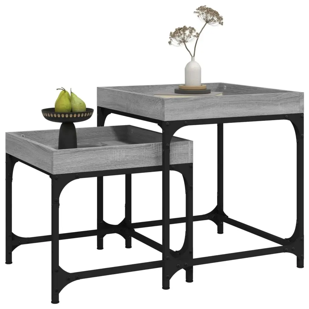 Side Tables 2 pcs Grey Sonoma Engineered Wood 823285