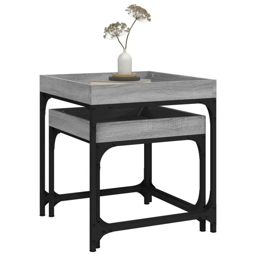 Side Tables 2 pcs Grey Sonoma Engineered Wood 823285