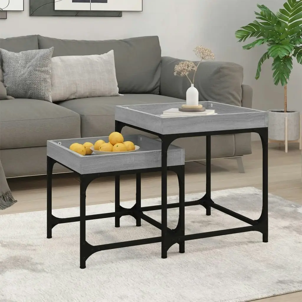 Side Tables 2 pcs Grey Sonoma Engineered Wood 823285