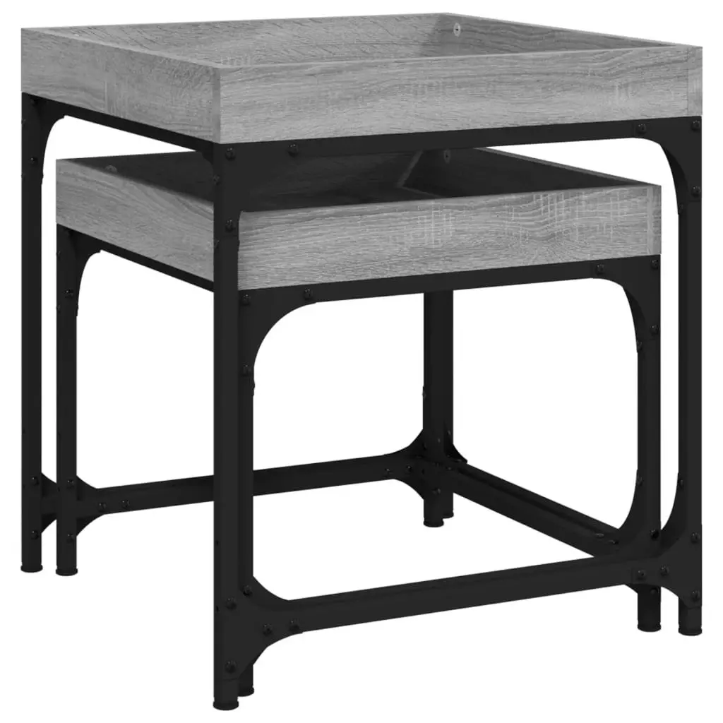 Side Tables 2 pcs Grey Sonoma Engineered Wood 823285