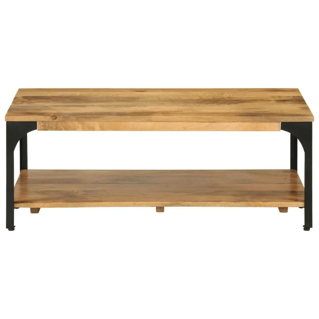 2-Layer Coffee Table 100x55x38 cm Solid Wood Mango and Steel 352019