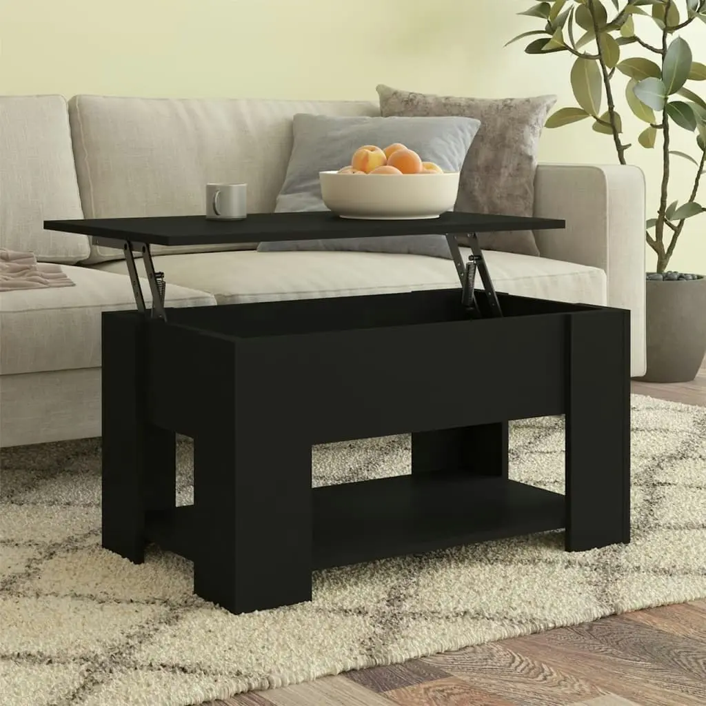 Coffee Table Black 79x49x41 cm Engineered Wood 809711