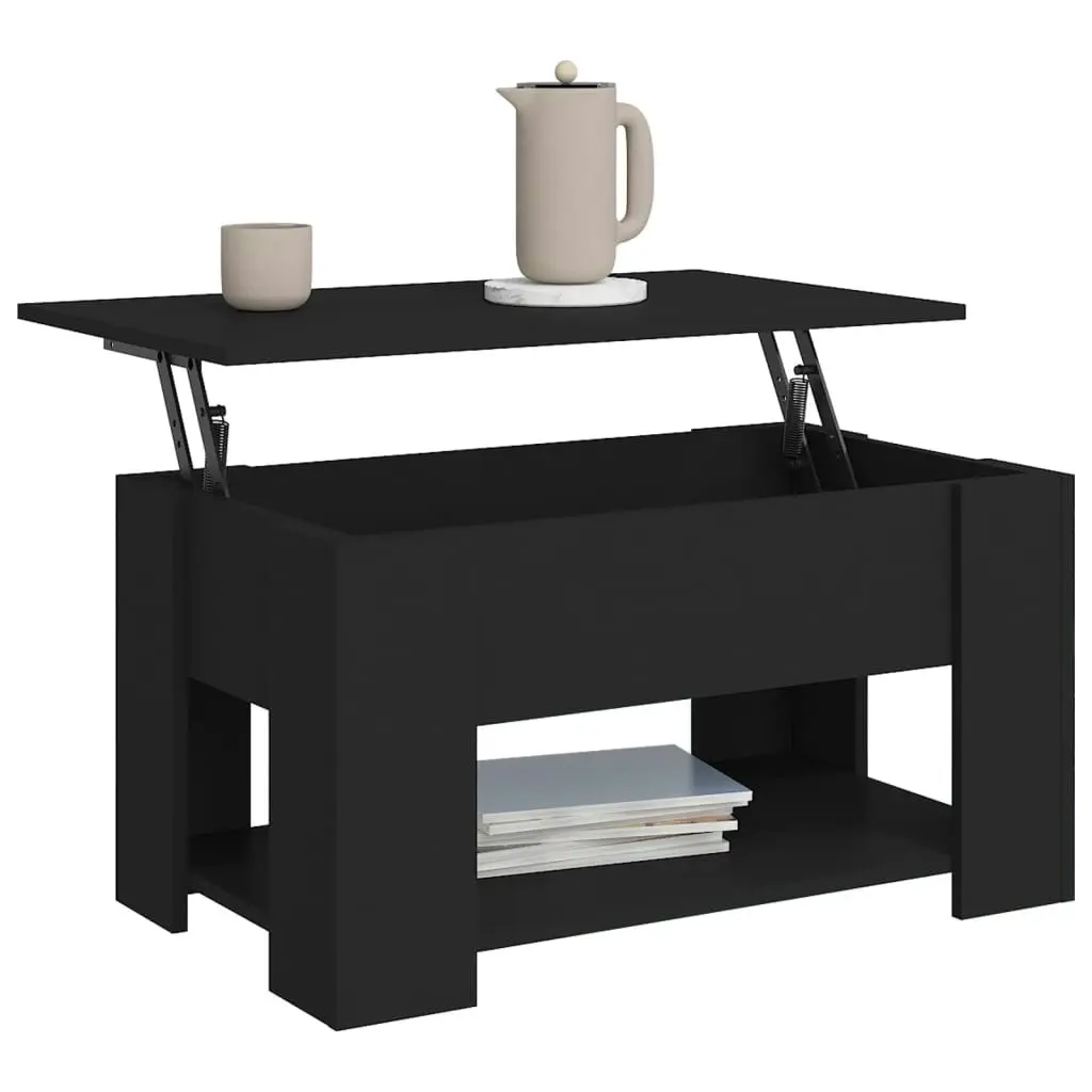 Coffee Table Black 79x49x41 cm Engineered Wood 809711