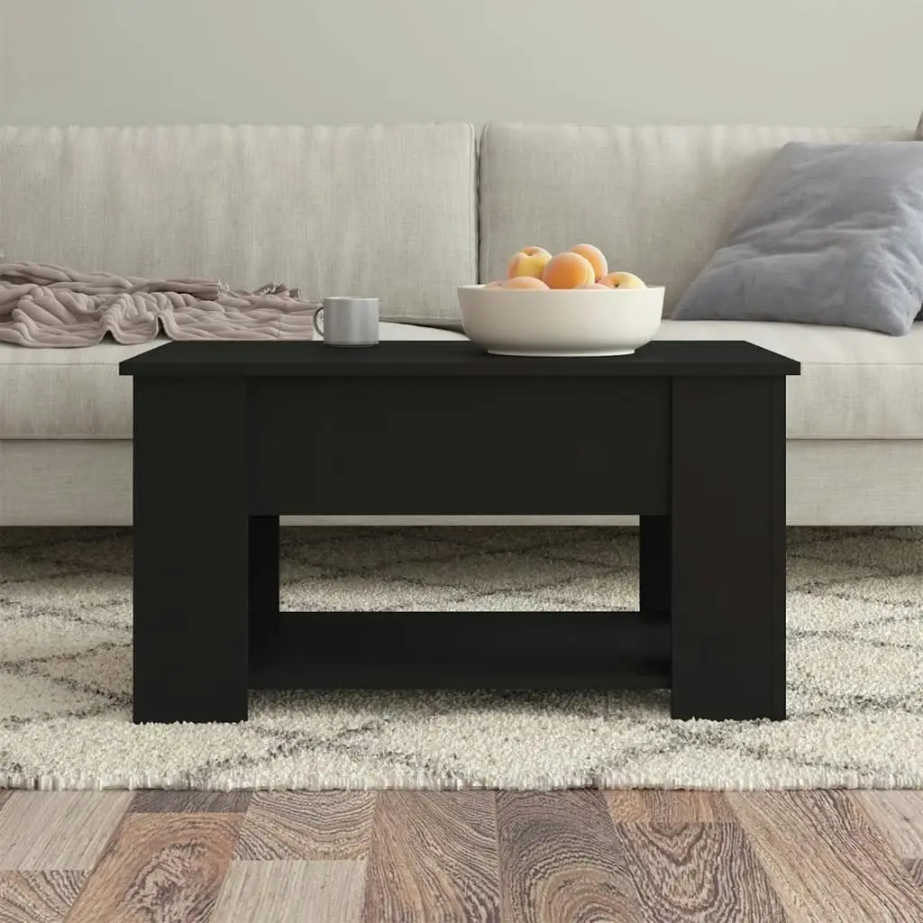 Coffee Table Black 79x49x41 cm Engineered Wood 809711