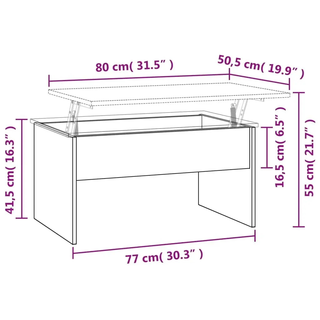 Coffee Table Black 80x50.5x41.5 cm Engineered Wood 809639