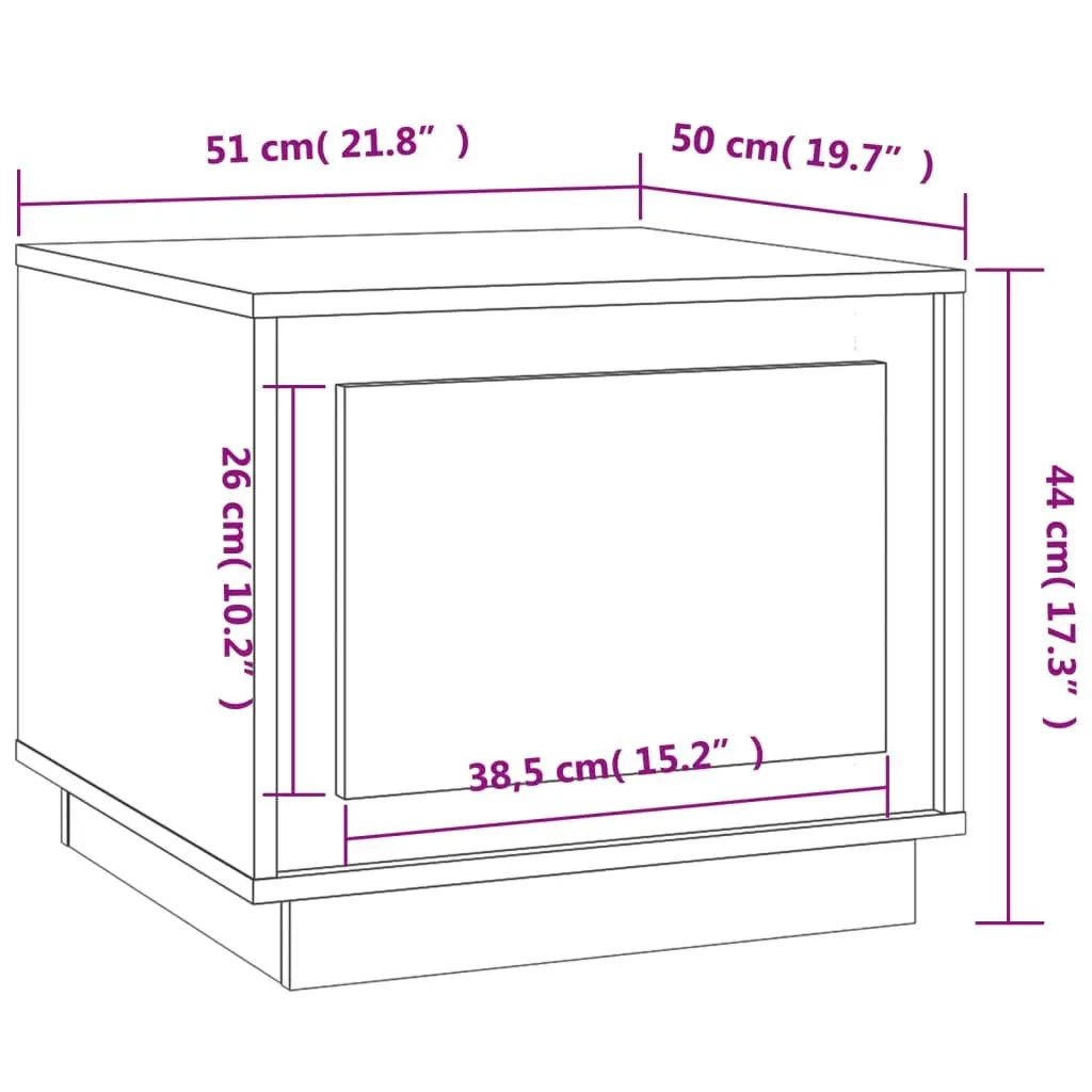 Coffee Table Black 51x50x44 cm Engineered Wood 819869