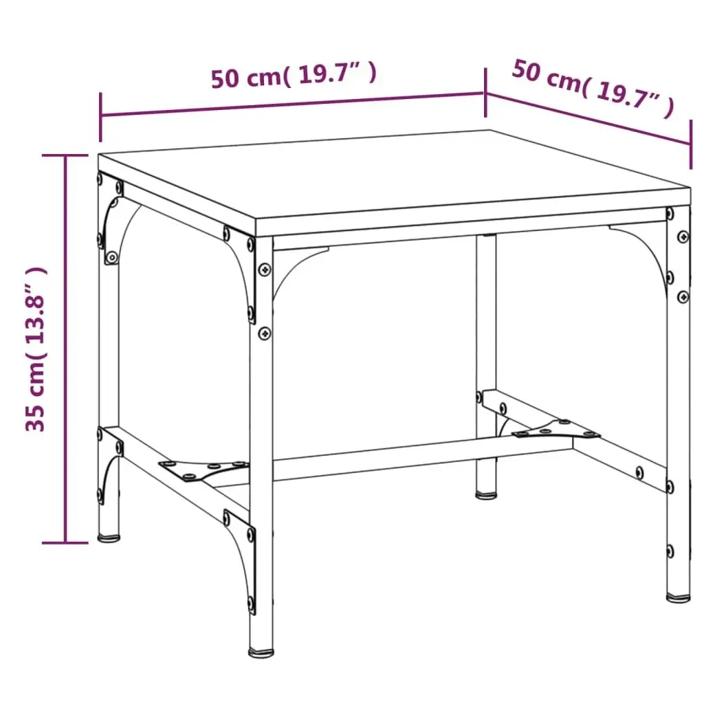 Coffee Table Brown Oak 50x50x35 cm Engineered Wood 819401