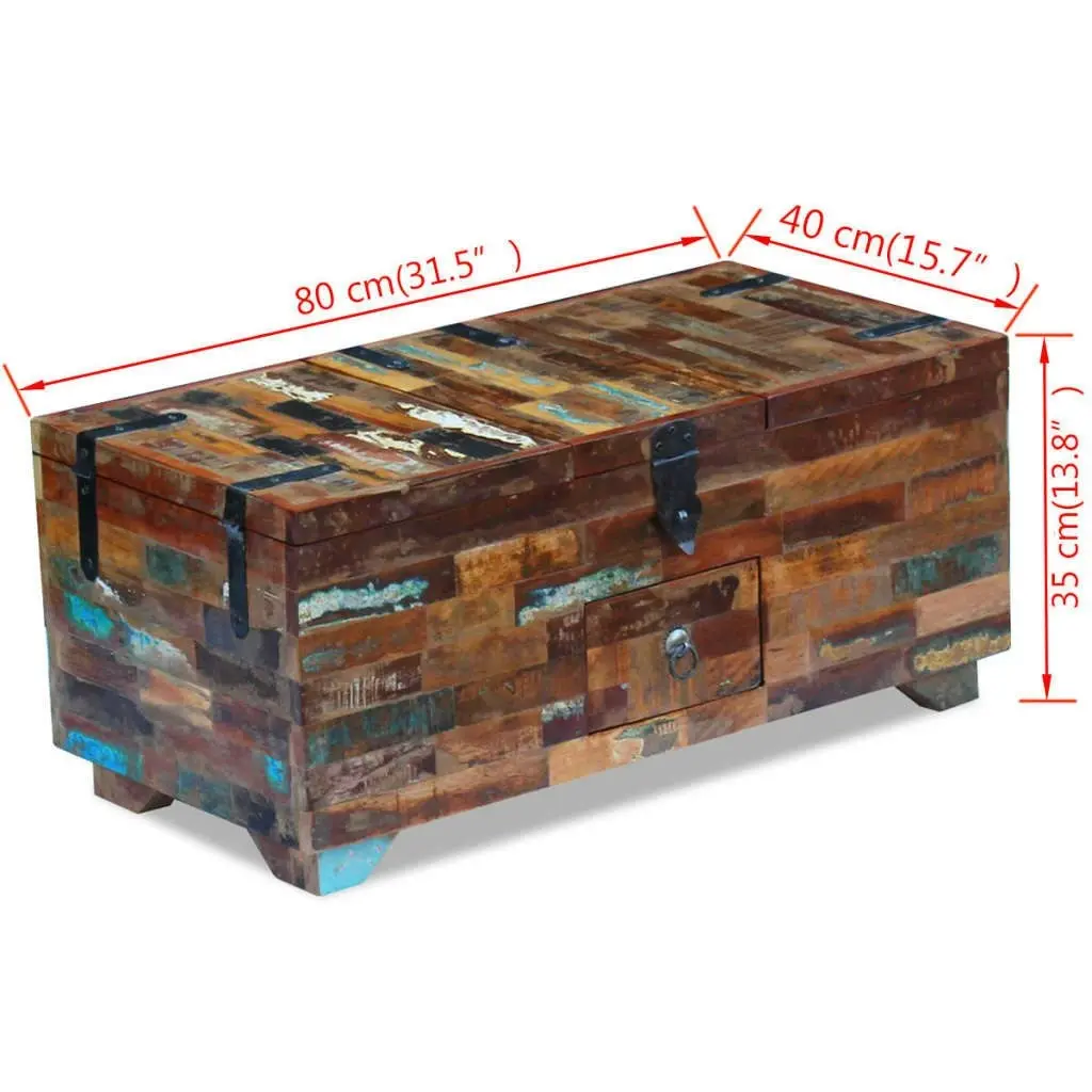 Coffee Table Box Chest Solid Reclaimed Wood 80x40x35 cm 243320