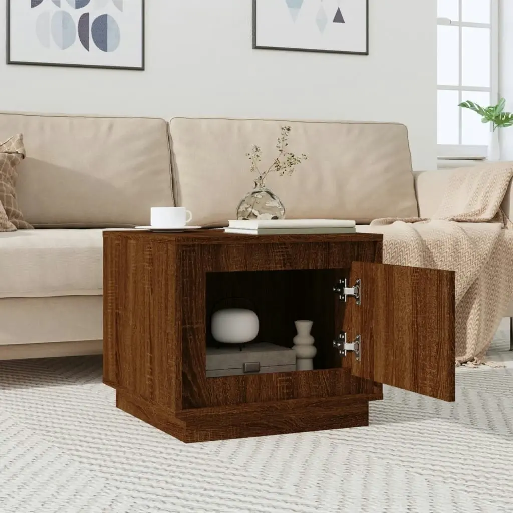 Coffee Table Brown Oak 51x50x44 cm Engineered Wood 819875