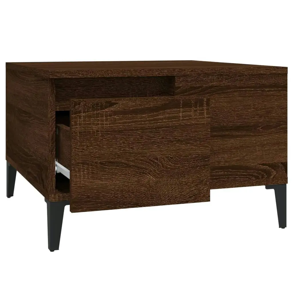 Coffee Table Brown Oak 55x55x36.5 cm Engineered Wood 821091