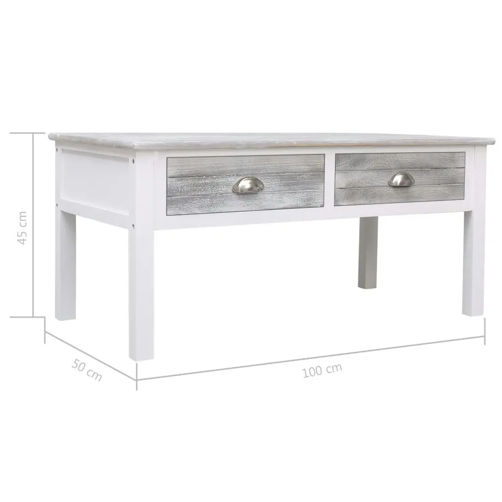 Coffee Table Grey 100x50x45 cm Wood 284133