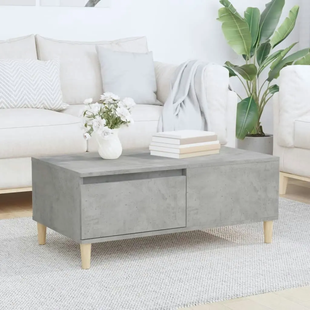 Coffee Table Concrete Grey 90x50x36.5 cm Engineered Wood 821112