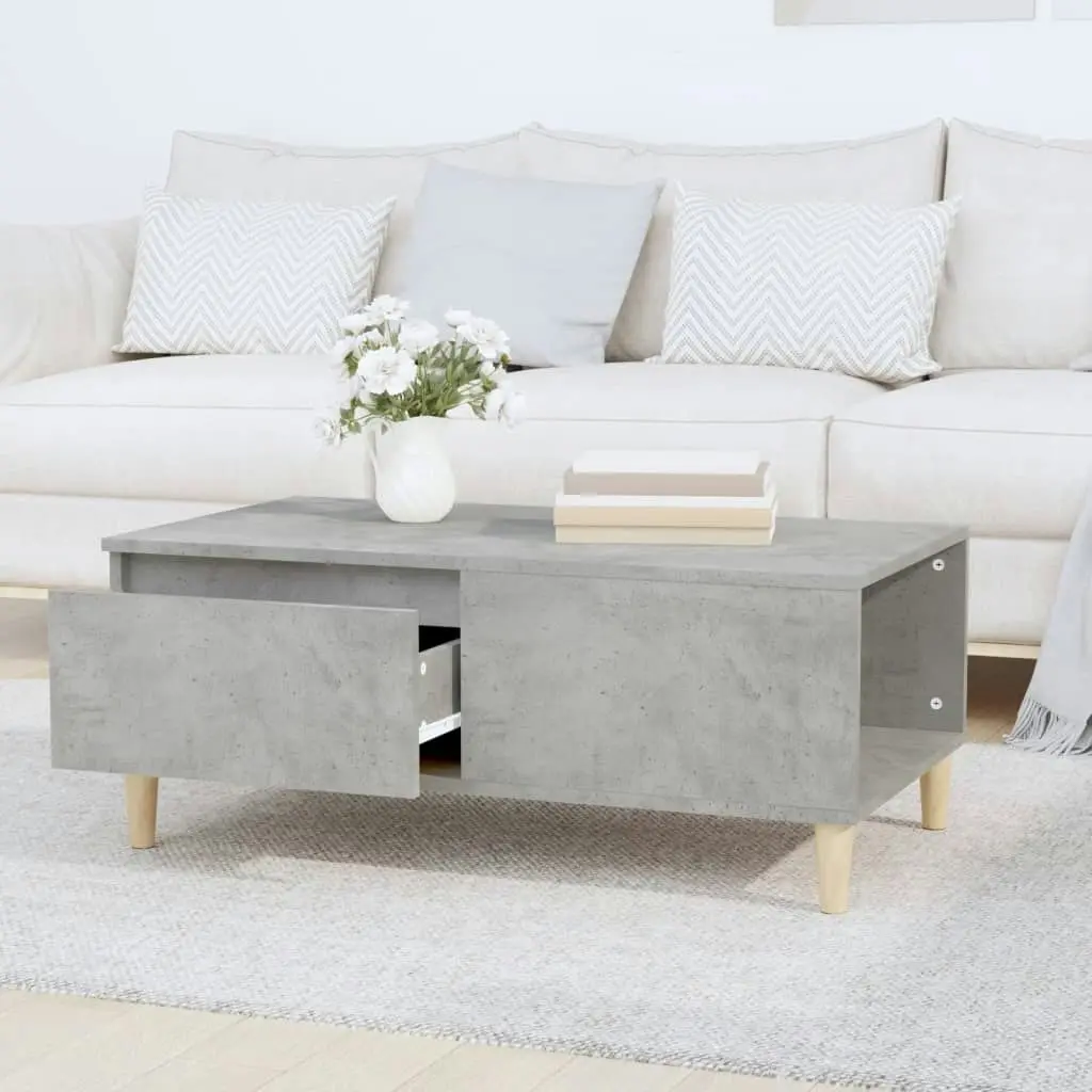 Coffee Table Concrete Grey 90x50x36.5 cm Engineered Wood 821112