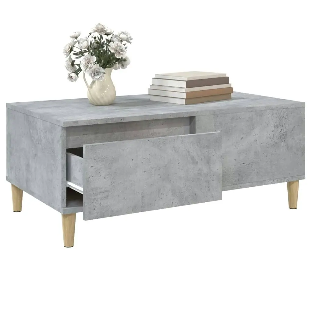 Coffee Table Concrete Grey 90x50x36.5 cm Engineered Wood 821112