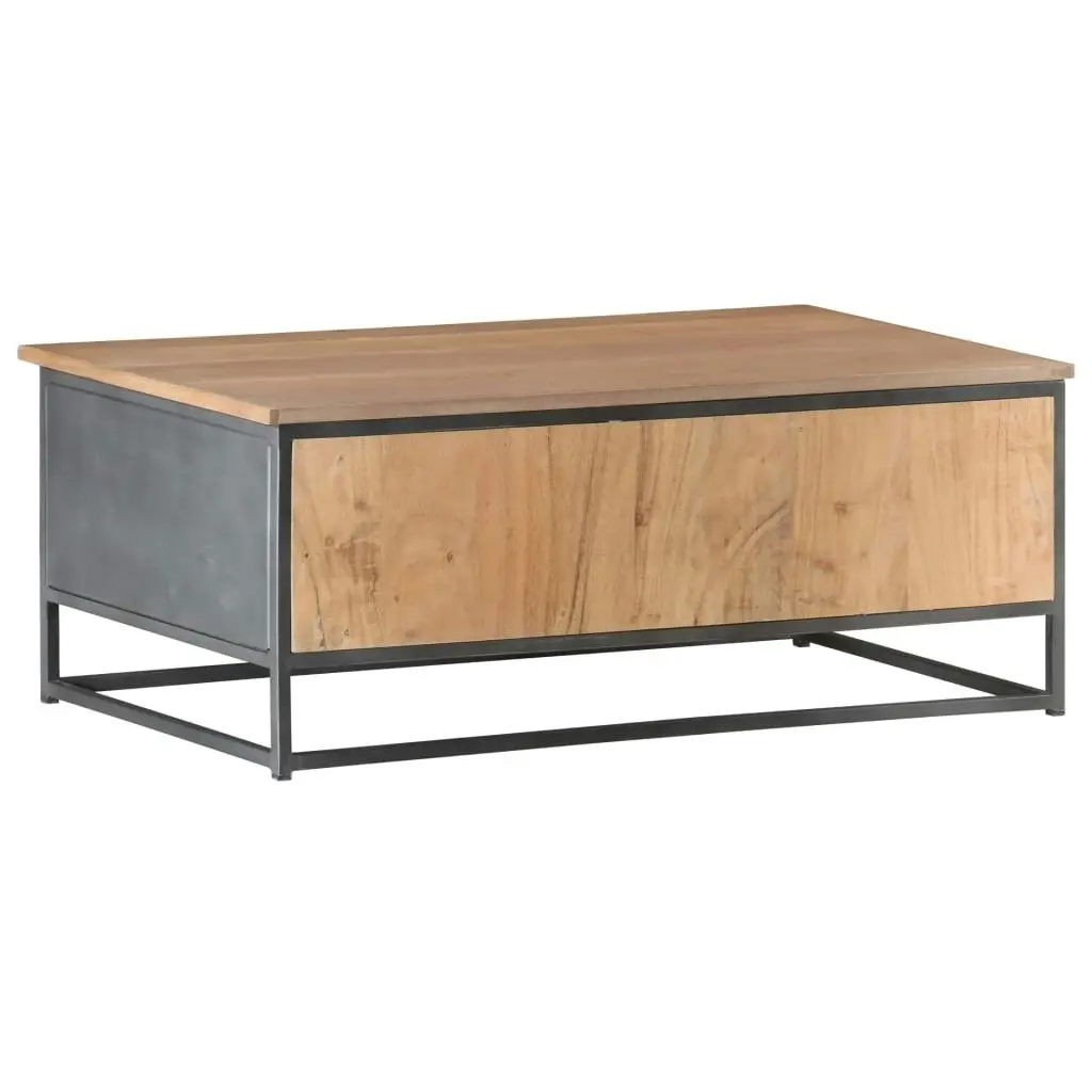 Coffee Table Grey 90x50x35 cm Solid Acacia Wood 323500