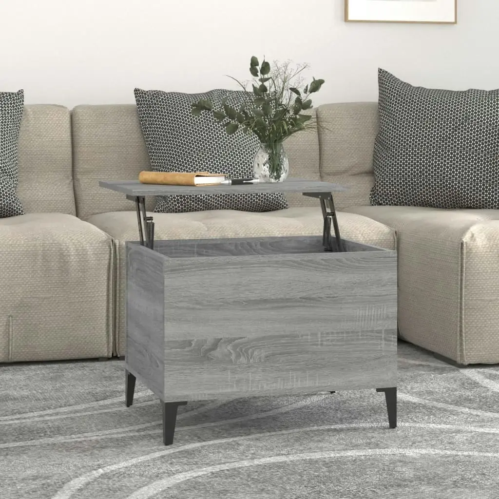 Coffee Table Grey Sonoma 60x44.5x45 cm Engineered Wood 819578