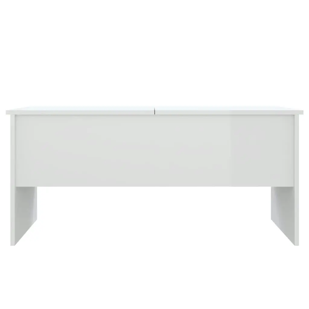 Coffee Table High Gloss White 102x50.5x46.5 cm Engineered Wood 809725