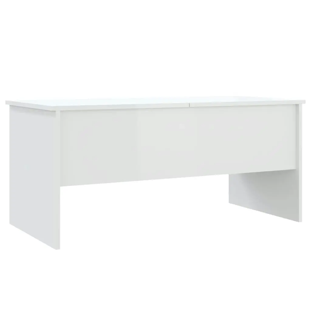 Coffee Table High Gloss White 102x50.5x46.5 cm Engineered Wood 809725