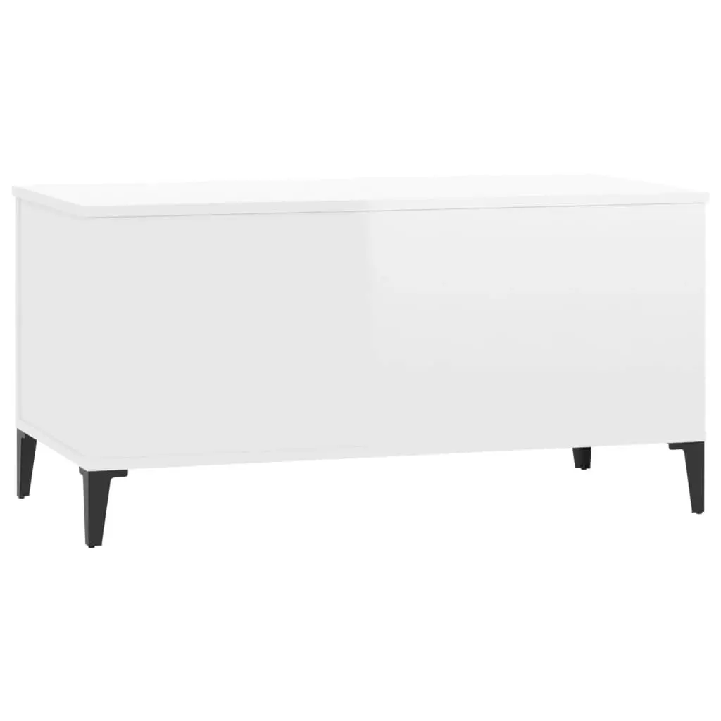 Coffee Table High Gloss White 90x44.5x45 cm Engineered Wood 819590