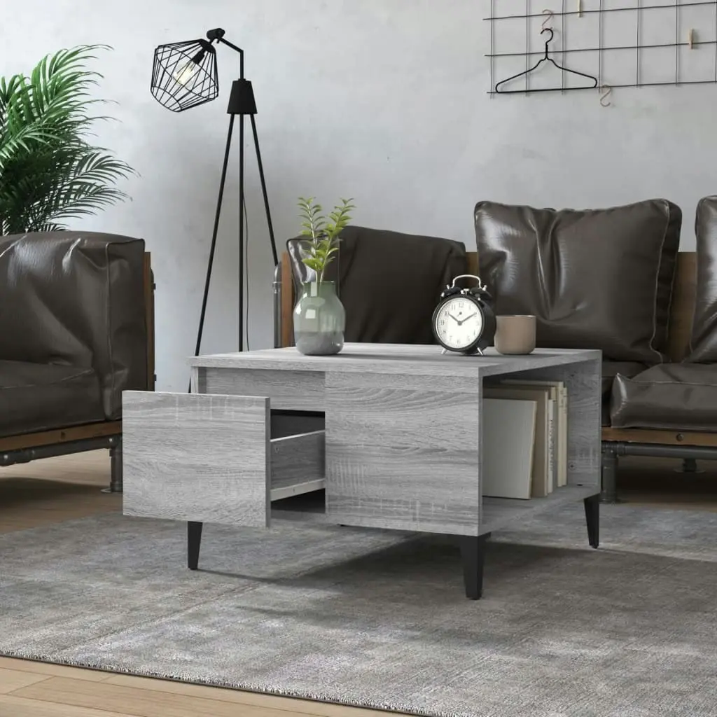 Coffee Table Grey Sonoma 55x55x36.5 cm Engineered Wood 821090