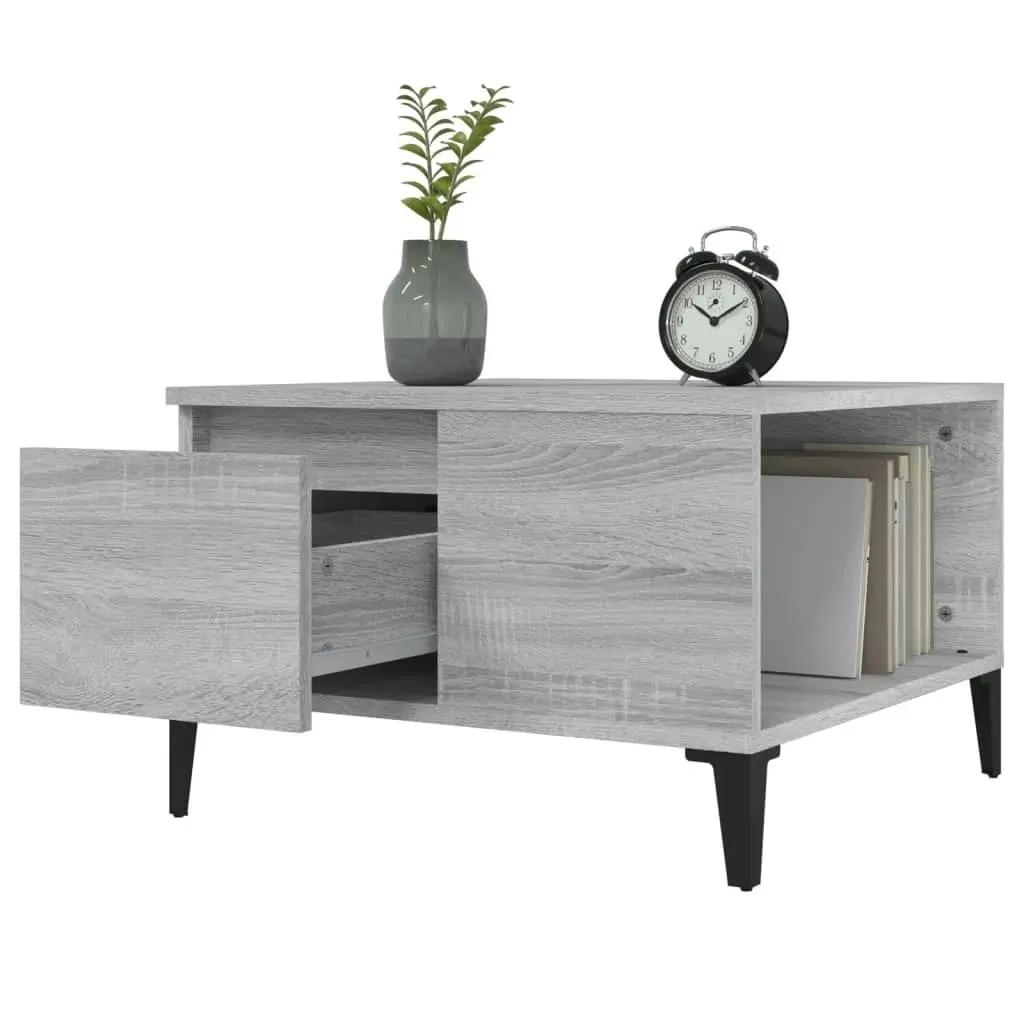 Coffee Table Grey Sonoma 55x55x36.5 cm Engineered Wood 821090