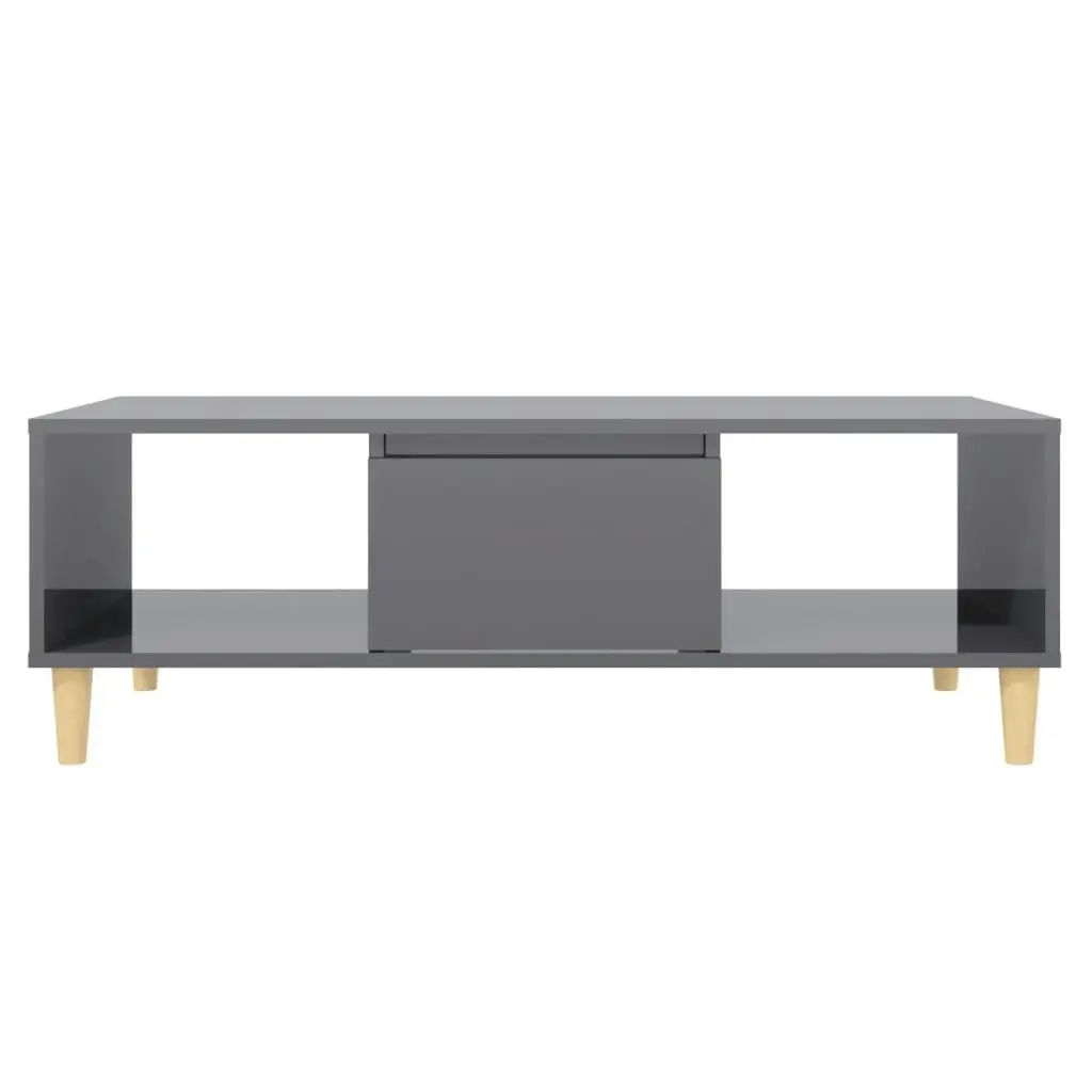 Coffee Table High Gloss Grey 103.5x60x35 cm Engineered Wood 806021