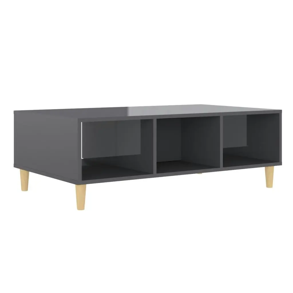 Coffee Table High Gloss Grey 103.5x60x35 cm Engineered Wood 806021