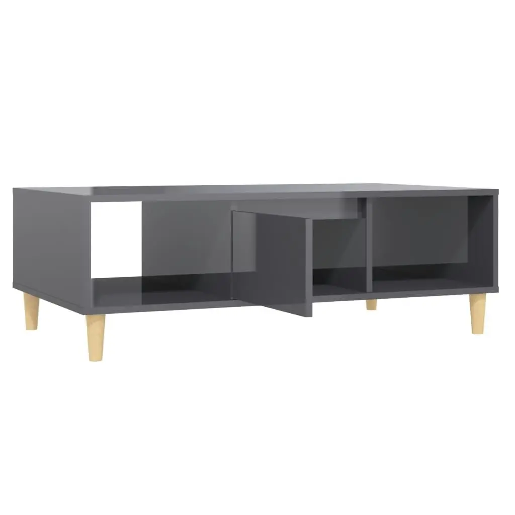 Coffee Table High Gloss Grey 103.5x60x35 cm Engineered Wood 806021