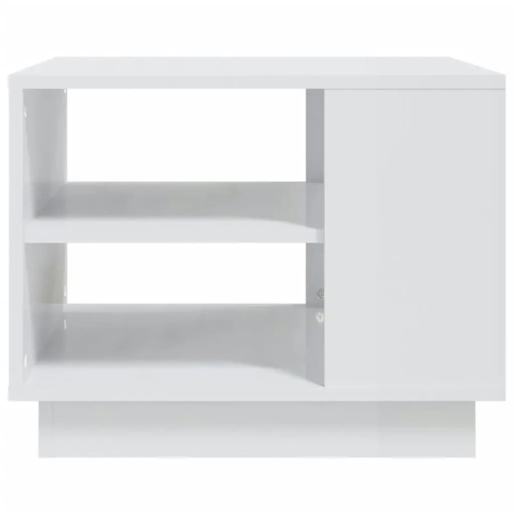 Coffee Table High Gloss White 55x55x43 cm Engineered Wood 810295