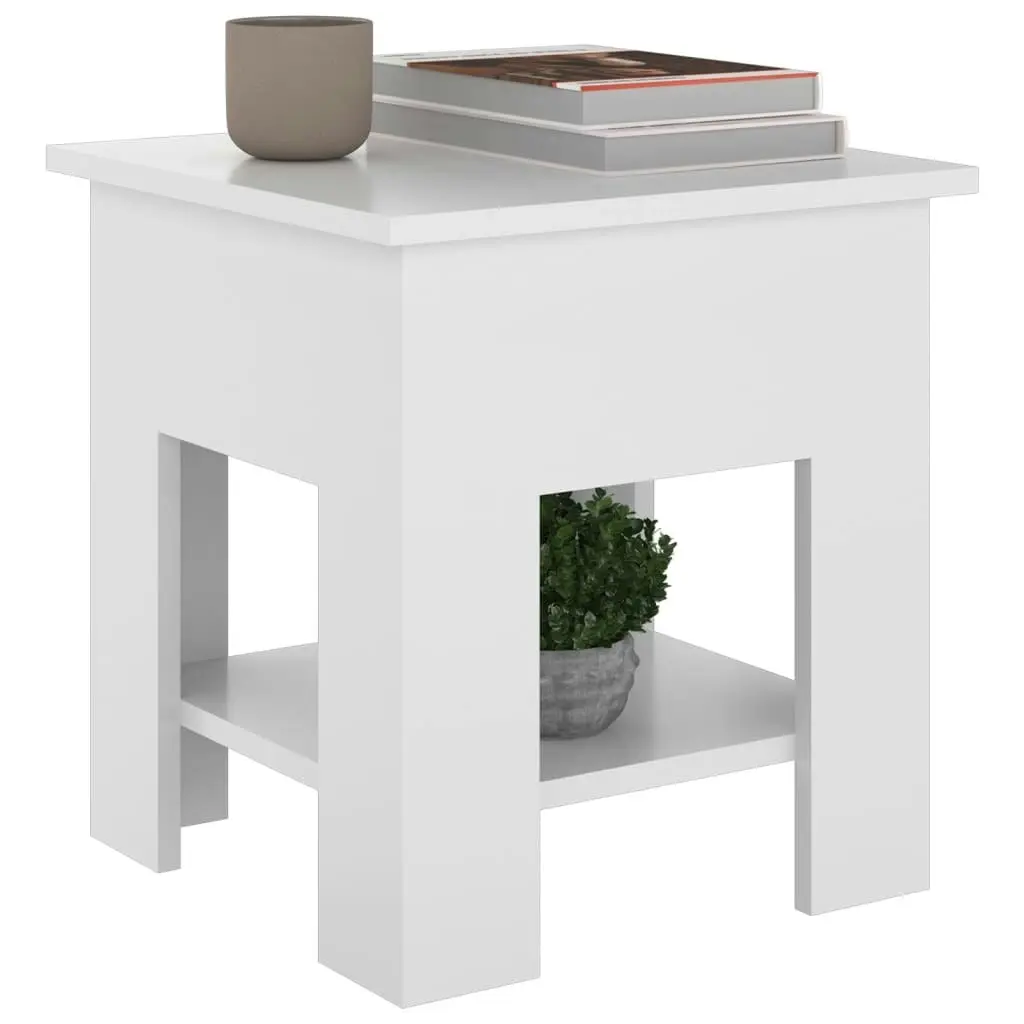 Coffee Table High Gloss White 40x40x42 cm Engineered Wood 810277