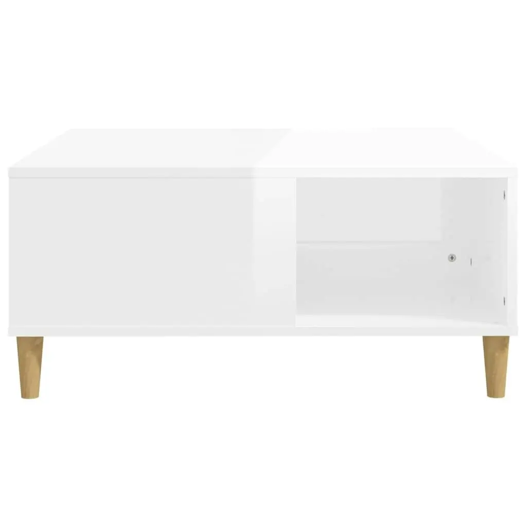 Coffee Table High Gloss White 80x80x36.5 cm Engineered Wood 821094