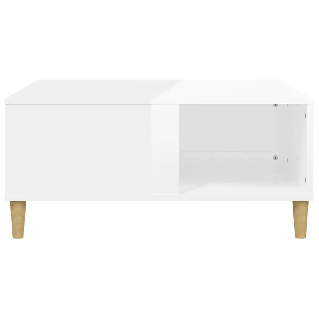 Coffee Table High Gloss White 80x80x36.5 cm Engineered Wood 821094