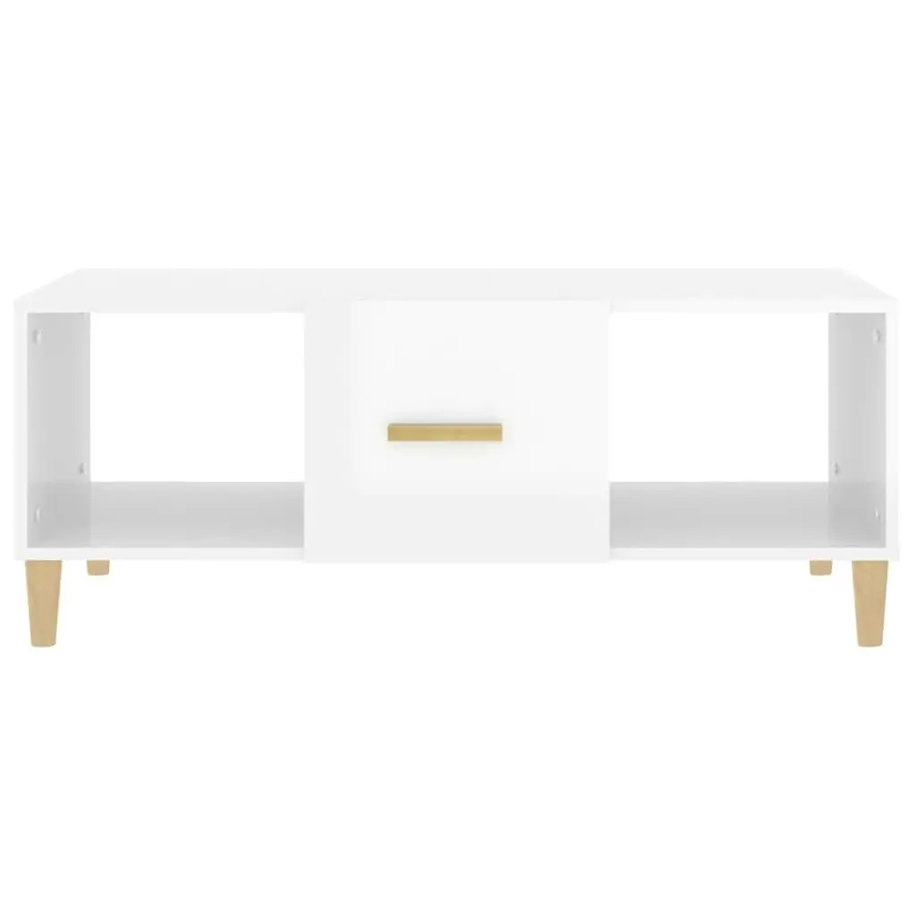 Coffee Table High Gloss White 102x50x40 cm Engineered Wood 812696