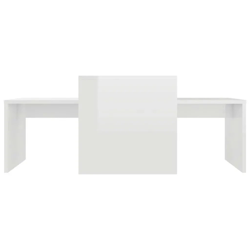 Coffee Table Set High Gloss White 100x48x40 cm Engineered Wood 802918