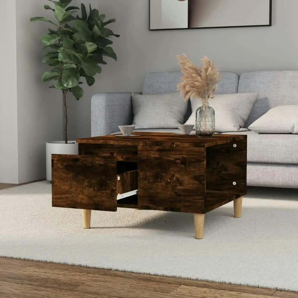 Coffee Table Smoked Oak 55x55x36.5 cm Engineered Wood 821081