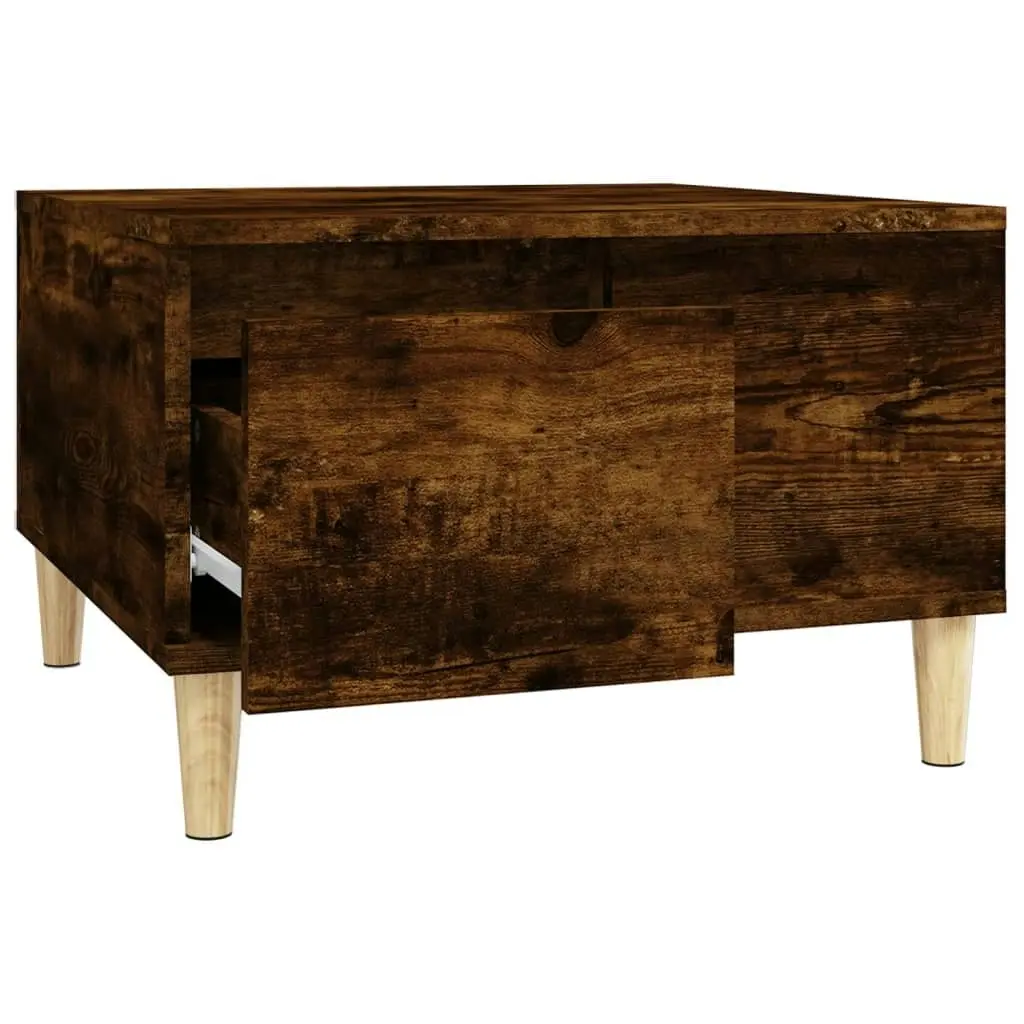 Coffee Table Smoked Oak 55x55x36.5 cm Engineered Wood 821081